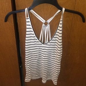 black and white striped crop top